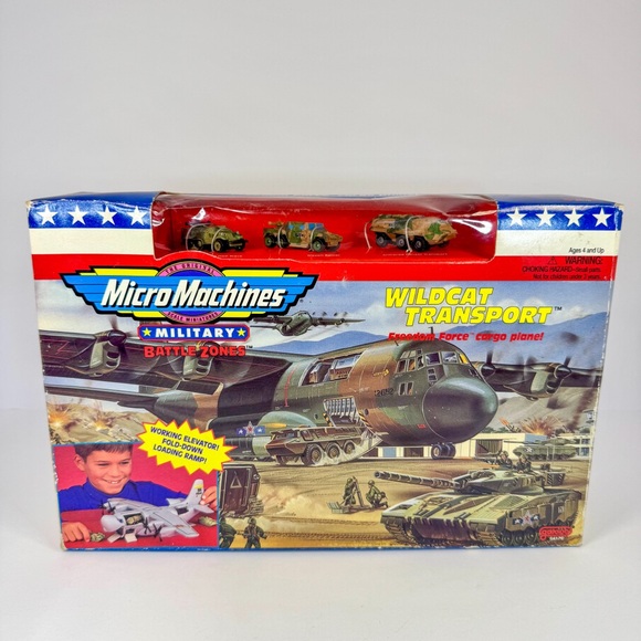 90s Vintage Micro Machines Military Battle Zones Wildcat Transport Set1995